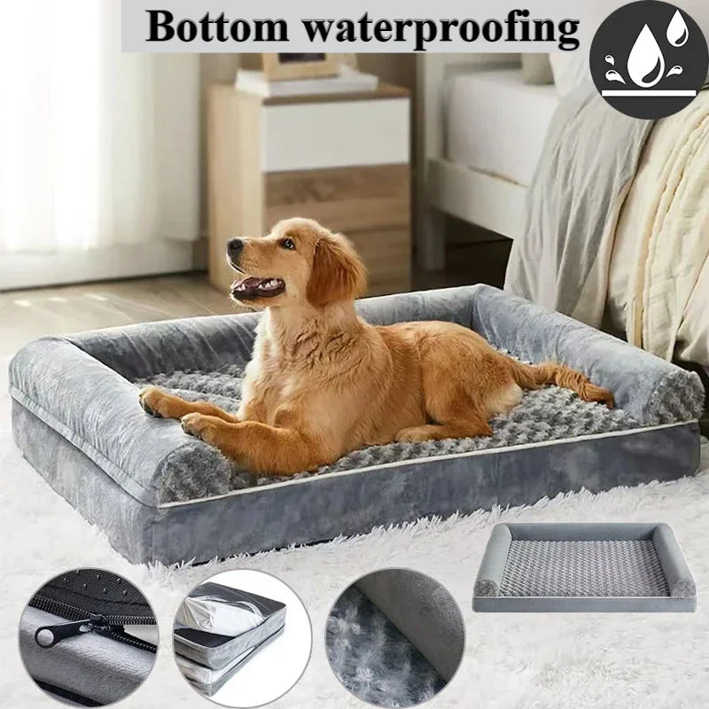 Happy Dog set down peacefully in a comfortable dog waterproof bed